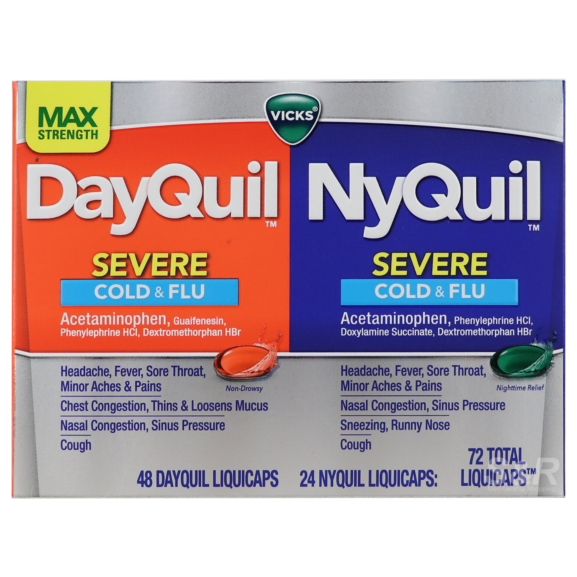 Vicks DayQuil and NyQuil 72 Liquicaps